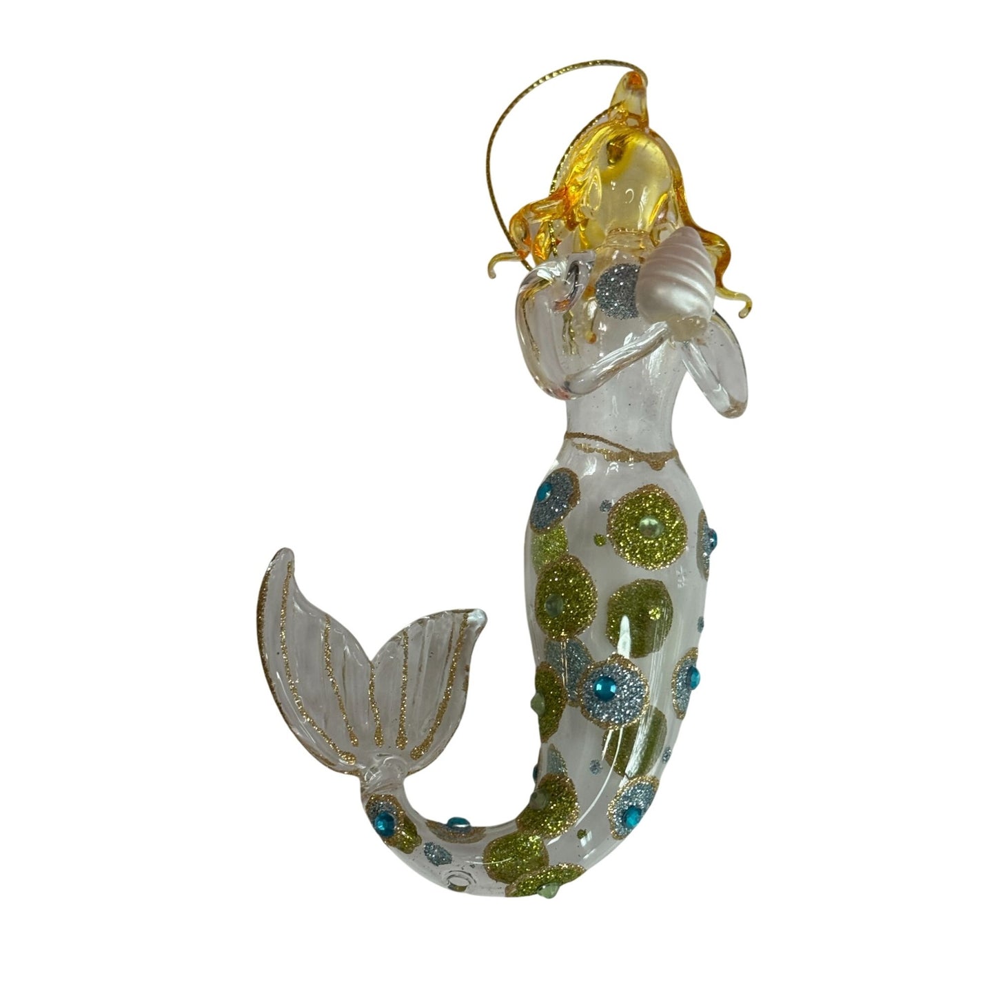 Midwest CBK Glass Mermaid Nautical Goddess Sea Siren Holding Starfish 5½"