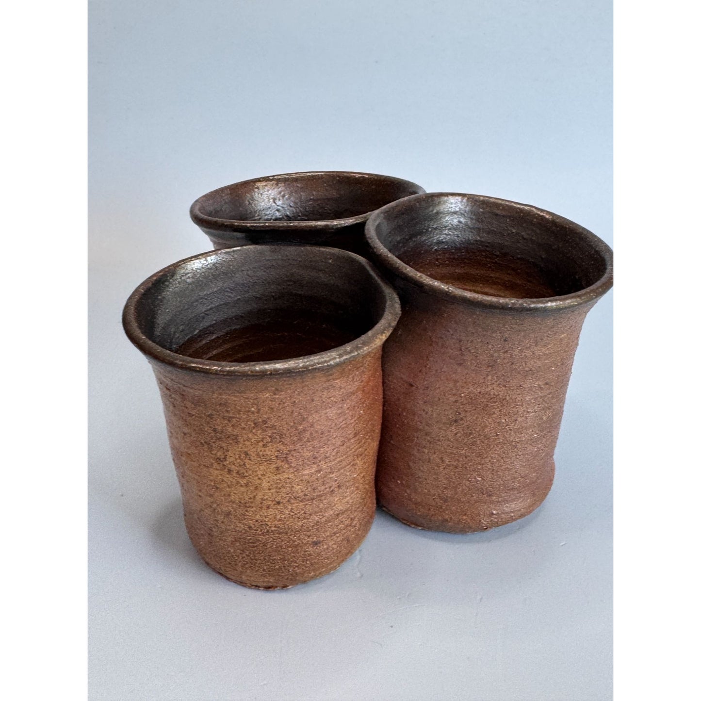 Beaver Creek Pottery Stoneware Utensil Holder Brown 3-Section 3.5"x5.25" 1981