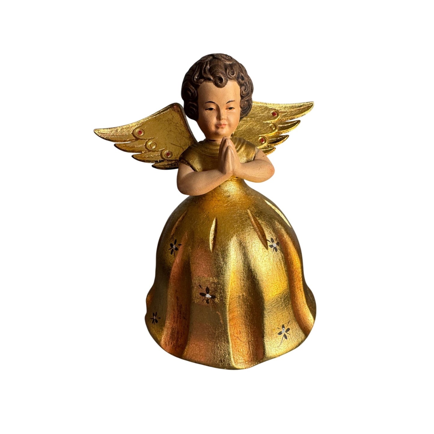 Toriart Musical Angel Figurine Italy Reuge Music Box Rotates Gold 5 1/2"