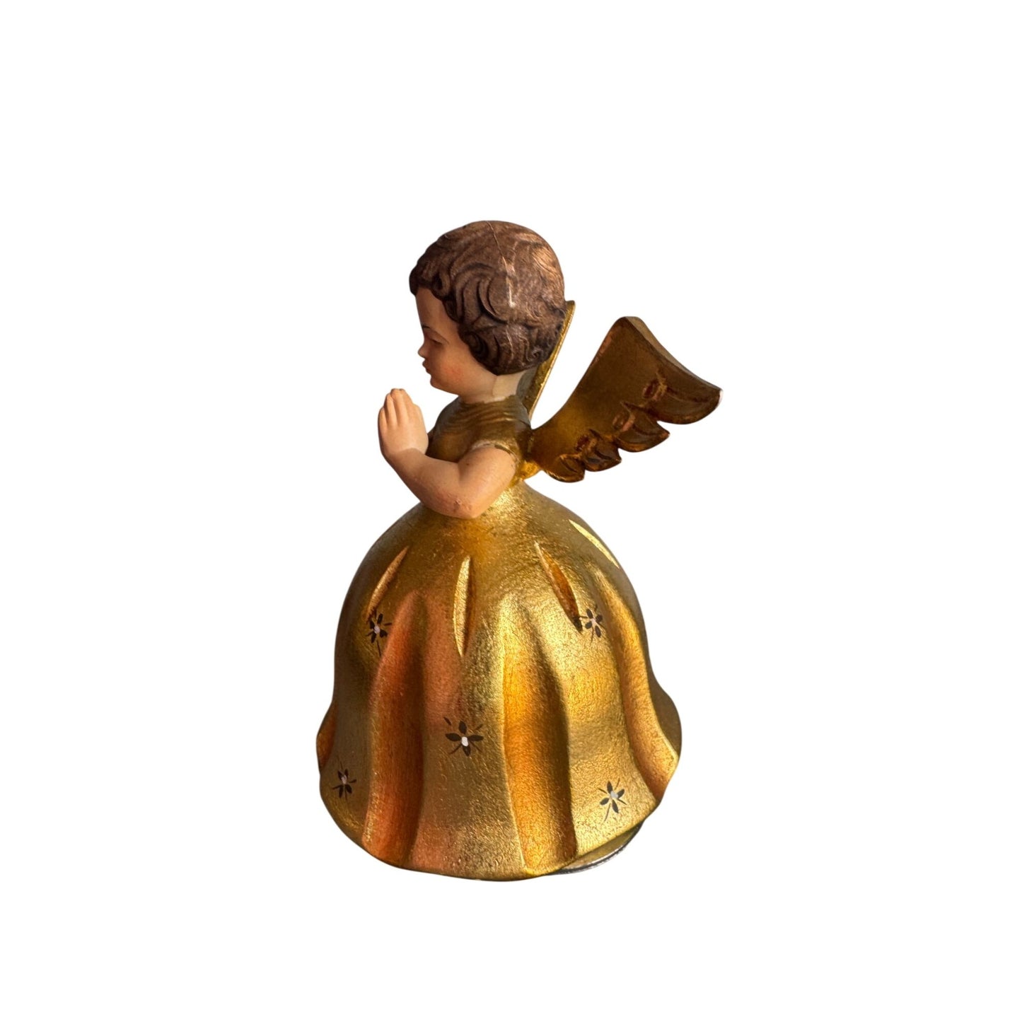 Toriart Musical Angel Figurine Italy Reuge Music Box Rotates Gold 5 1/2"