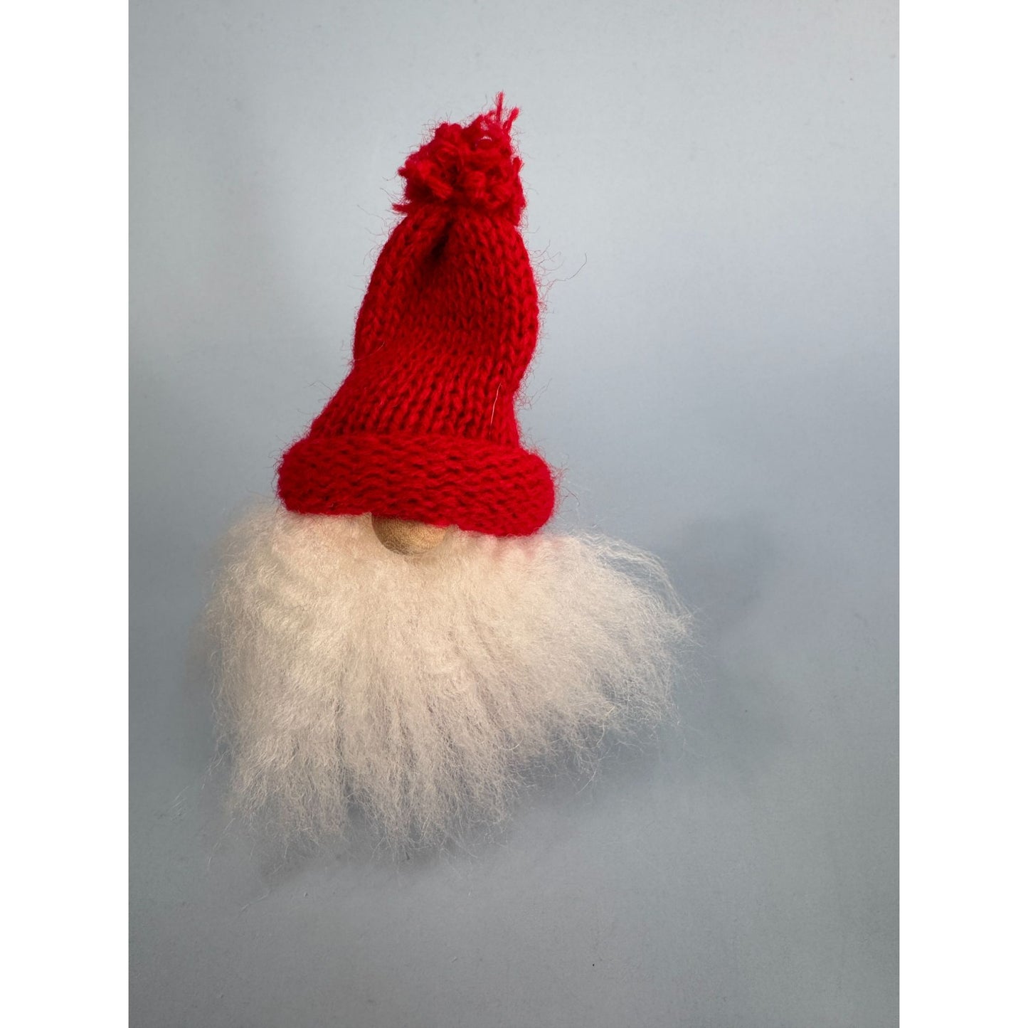 Swallings Sweden Wood Christmas Gnome With Red Knit Hat & White Beard 3" Tall