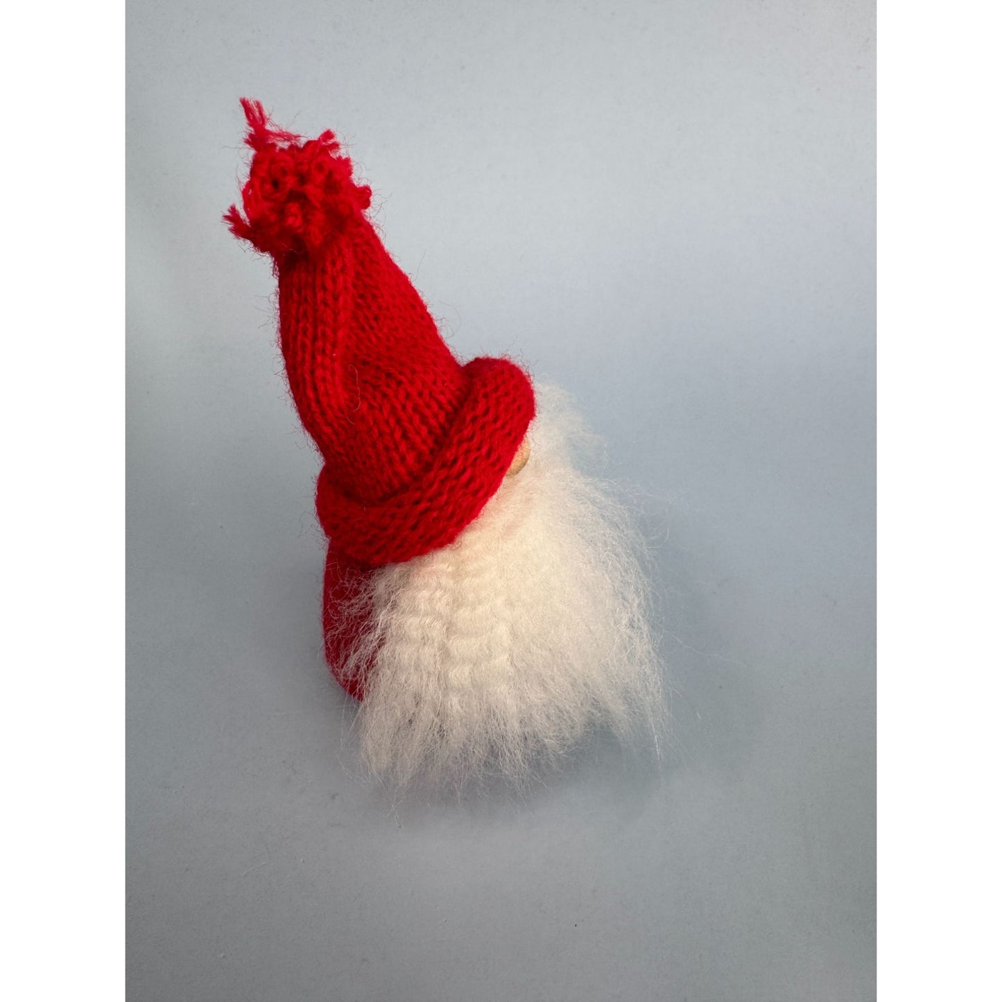 Swallings Sweden Wood Christmas Gnome With Red Knit Hat & White Beard 3" Tall