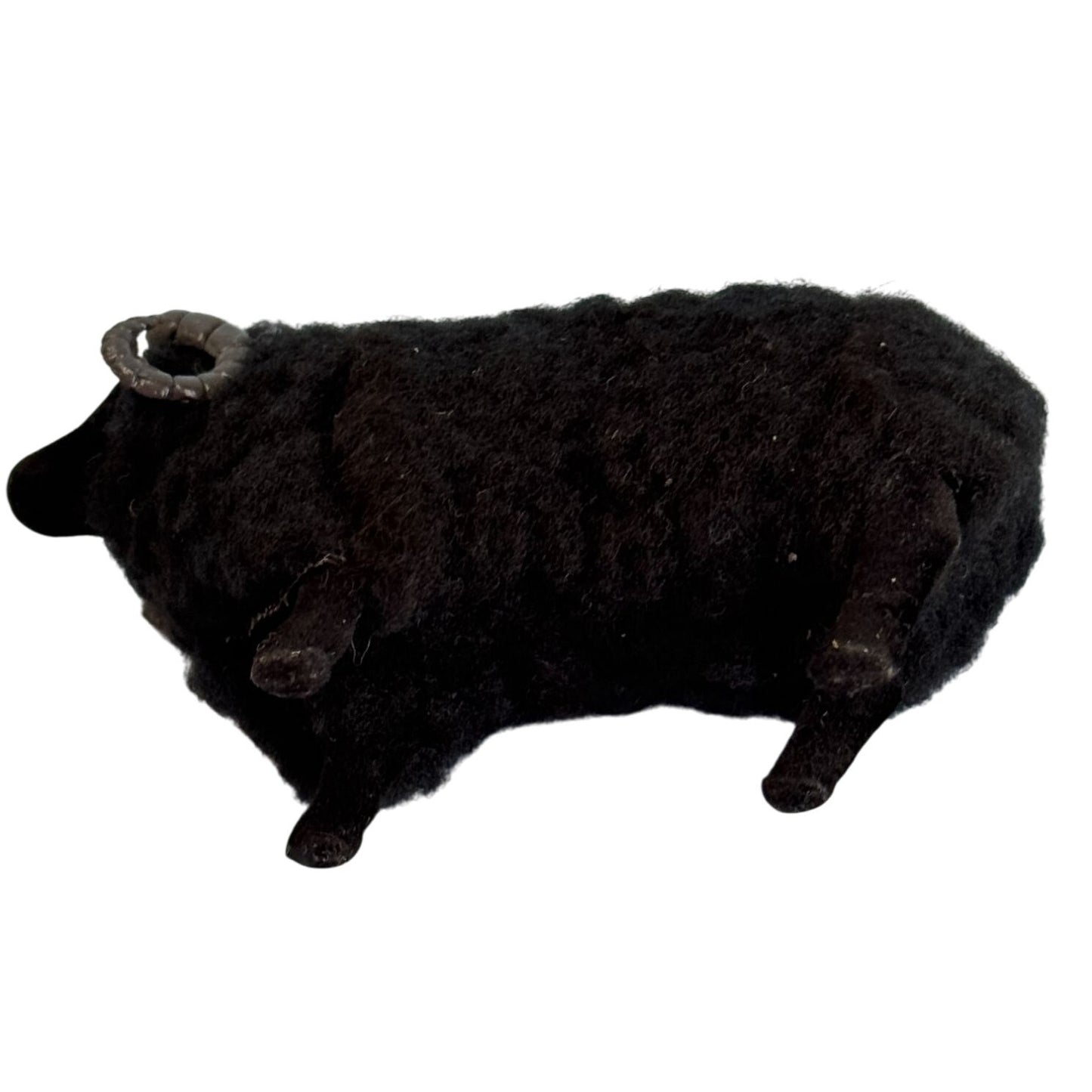 Welsh Wool Black Ram Figurine Handmade By Pembrokeshire Crafts Wool Felt