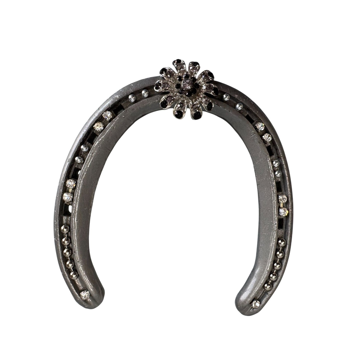 Mt Croix Forge Horseshoe Rhinestone Flower Western Lucky Decor 5"