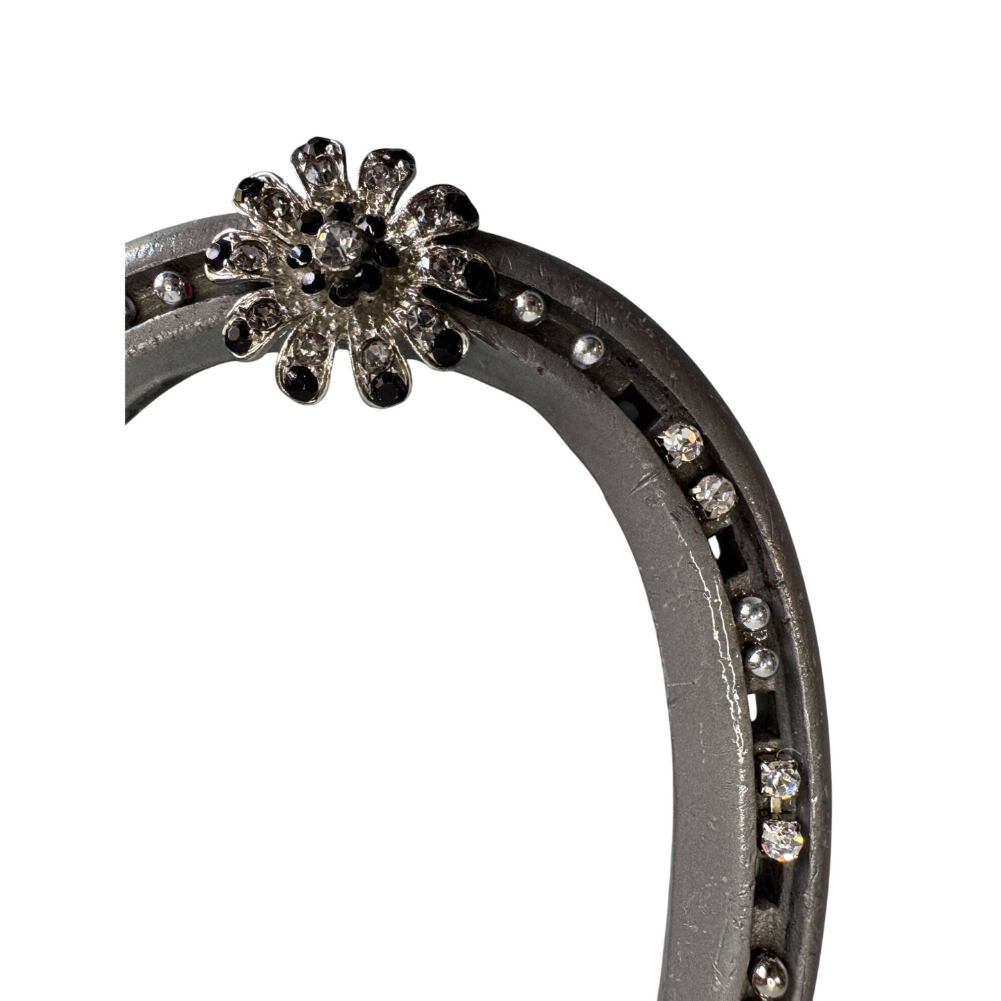 Mt Croix Forge Horseshoe Rhinestone Flower Western Lucky Decor 5"