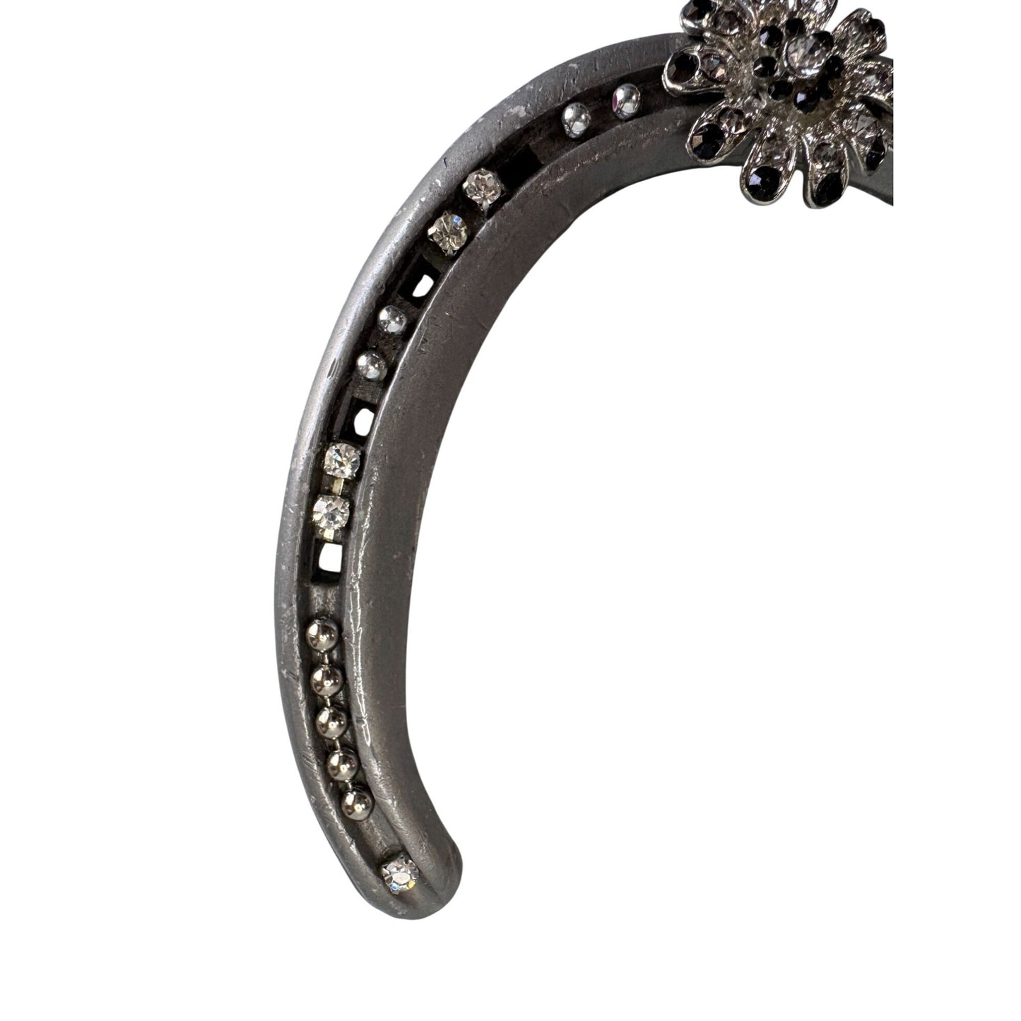Mt Croix Forge Horseshoe Rhinestone Flower Western Lucky Decor 5"