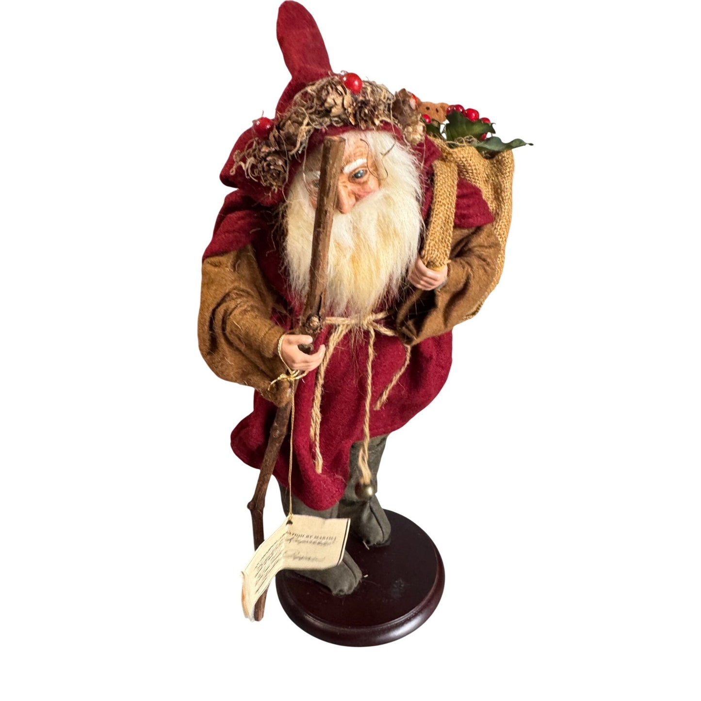 Martha Pippen Knecht Ruprecht Germany Traveling Santa Figure Felt Cloak 15" w/tag