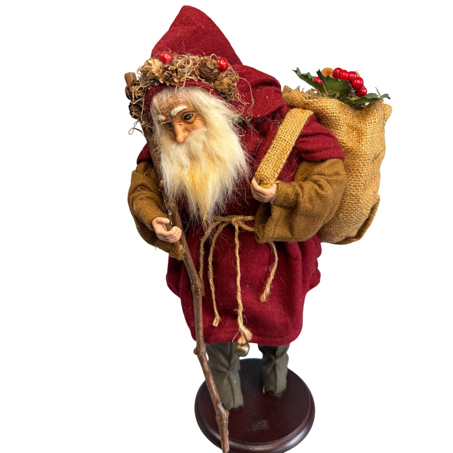 Martha Pippen Knecht Ruprecht Germany Traveling Santa Figure Felt Cloak 15" w/tag
