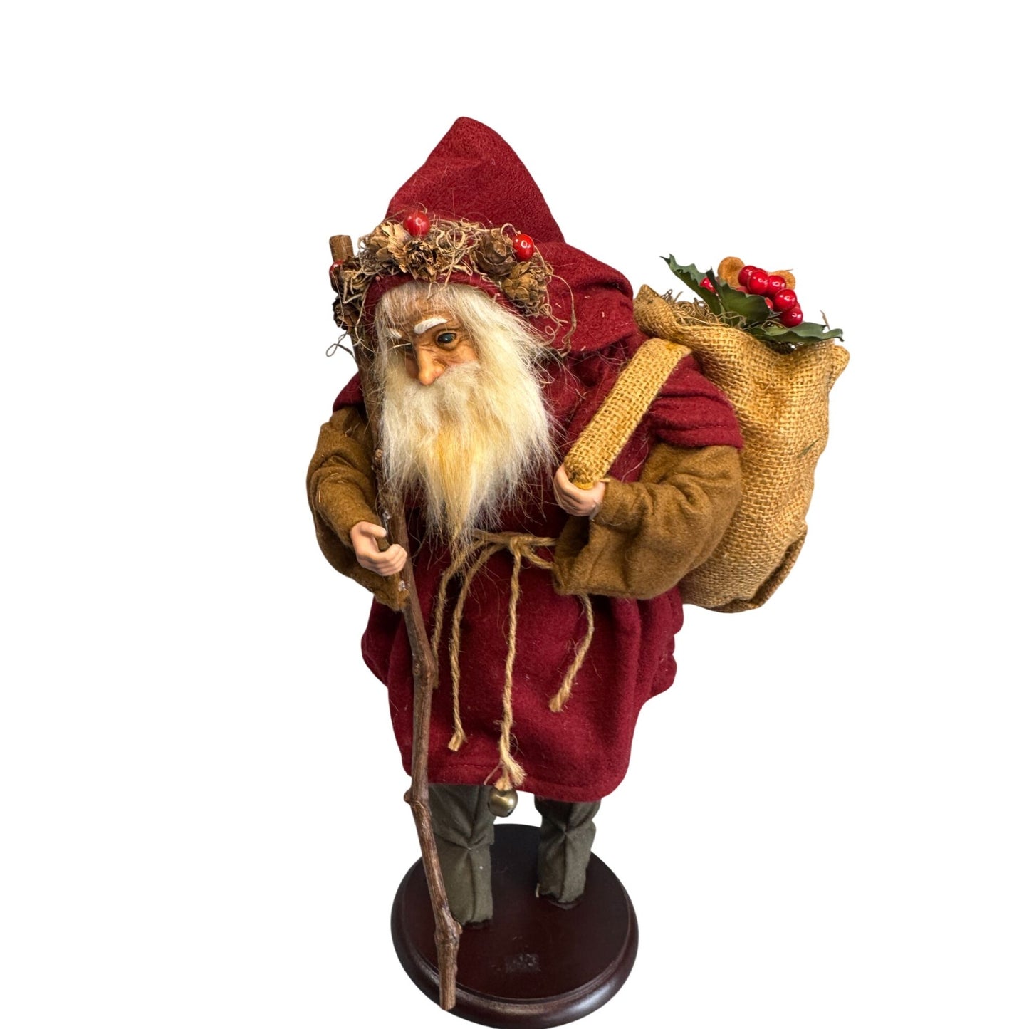 Martha Pippen Knecht Ruprecht Germany Traveling Santa Figure Felt Cloak 15" w/tag