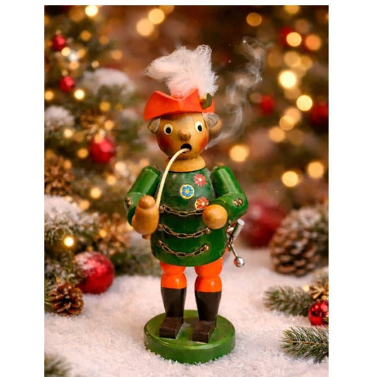 Steinbach German Wooden Smoker Soldier Pipe Erzgebirge Incense Figure 8"