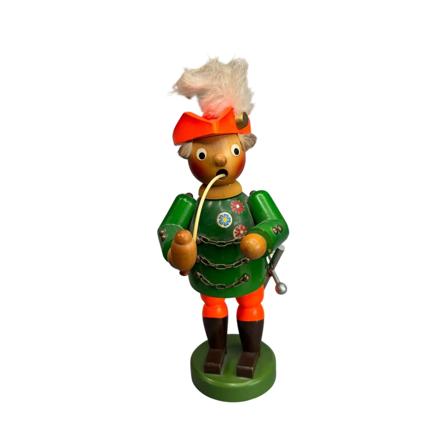 Steinbach German Wooden Smoker Soldier Pipe Erzgebirge Incense Figure 8"