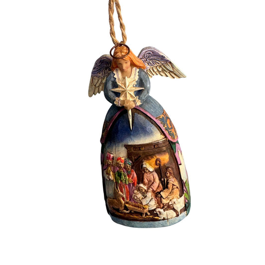 Jim Shore Nativity Angel Bell Ornament Hand-Painted Resin 4 1/ 4" Christmas