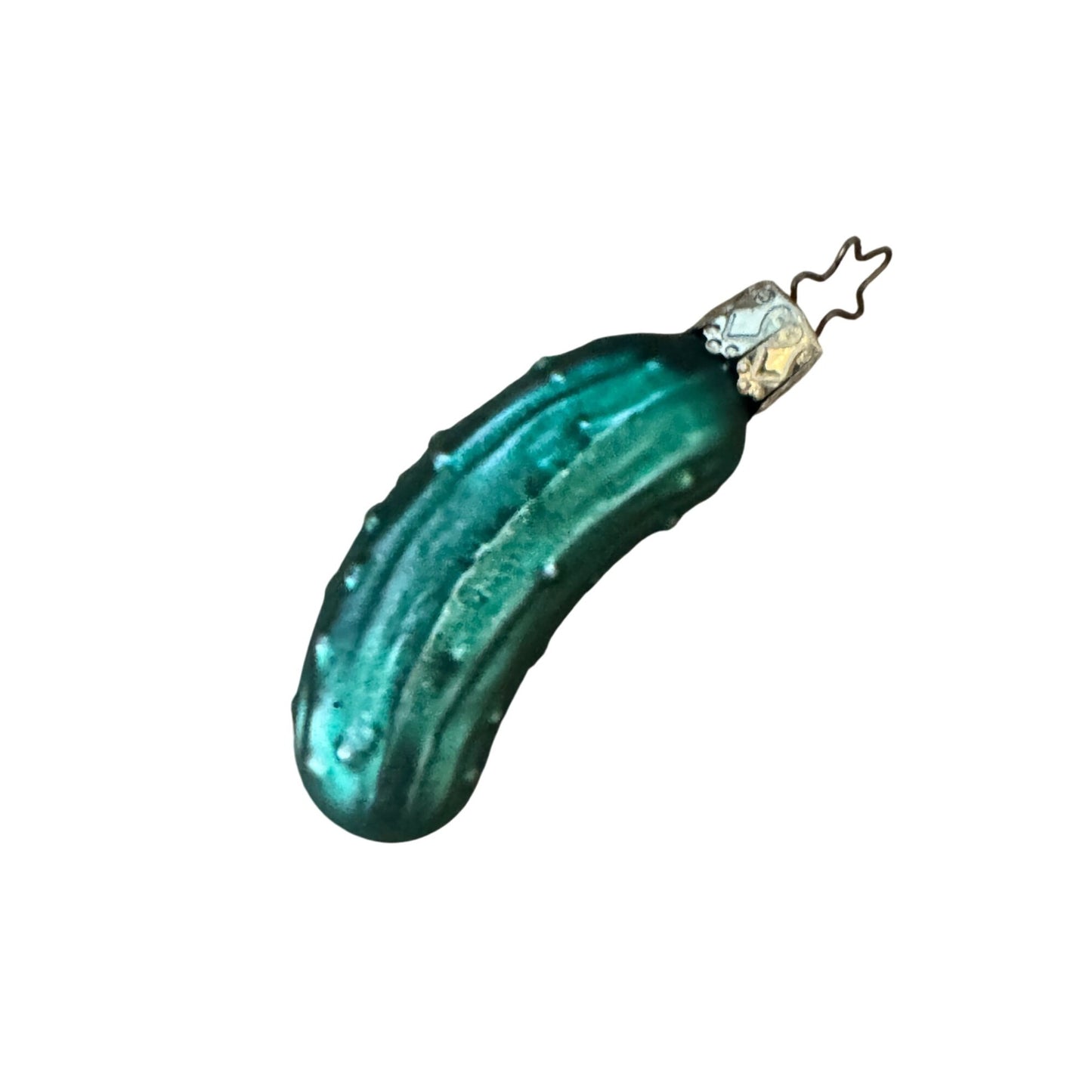 Inge German Blown Glass Pickle Ornament w/legend Card Christmas tree tradition 3"