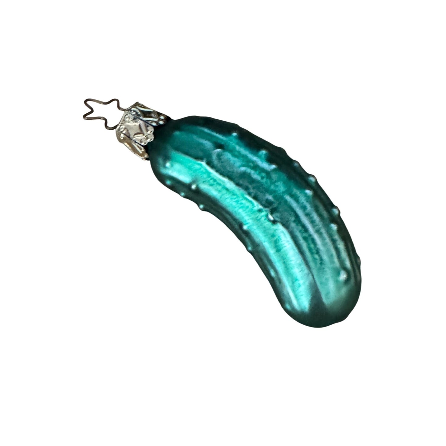 Inge German Blown Glass Pickle Ornament w/legend Card Christmas tree tradition 3"