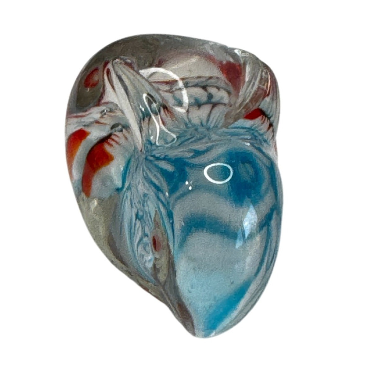 Blown Glass Mini Rabbit 2 1/4" Red White Blue Figurine Studio Art Glass Animal