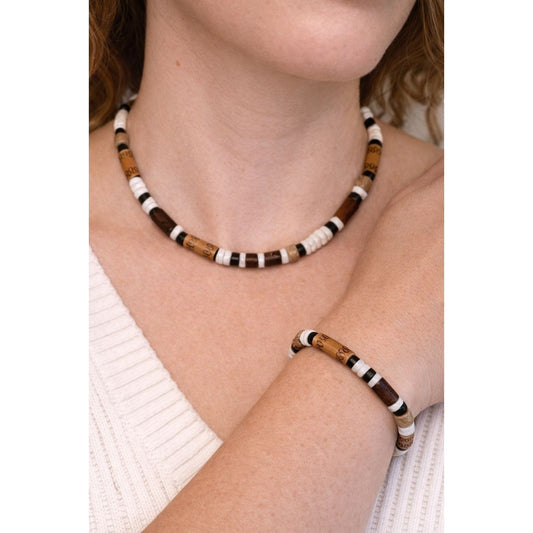 Vintage Southwestern Heishi Puka Shell Disc Necklace 18" Bracelet 8" Set