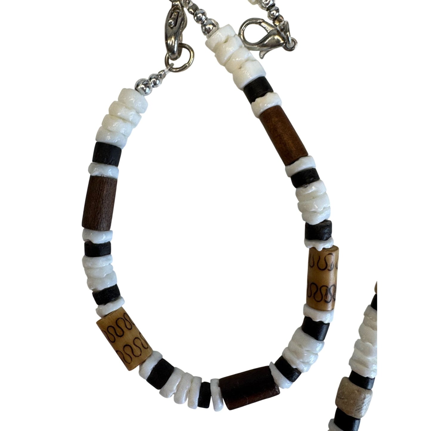 Vintage Southwestern Heishi Puka Shell Disc Necklace 18" Bracelet 8" Set