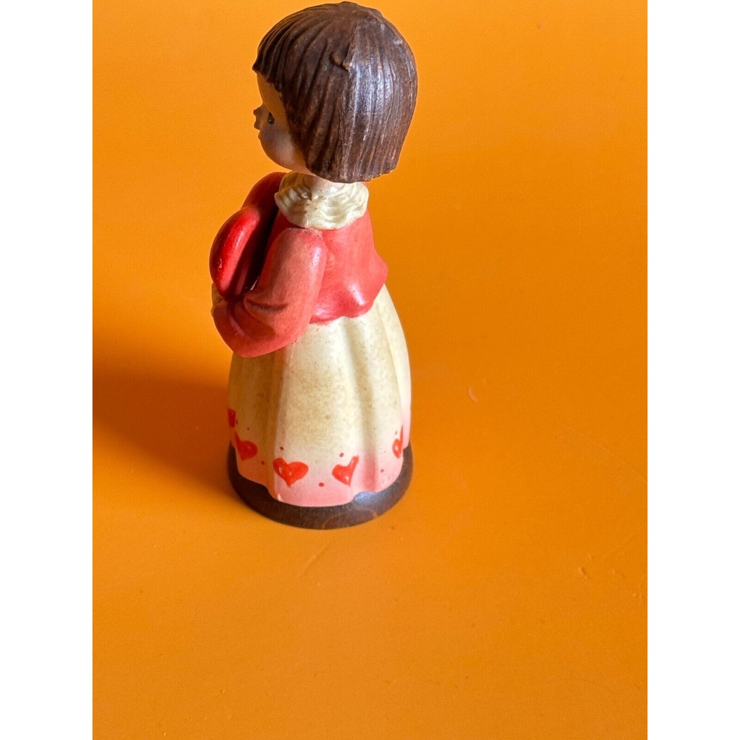 Vintage Anri Toriat Valentine Girl Hand Carved Italy 3 1/2"