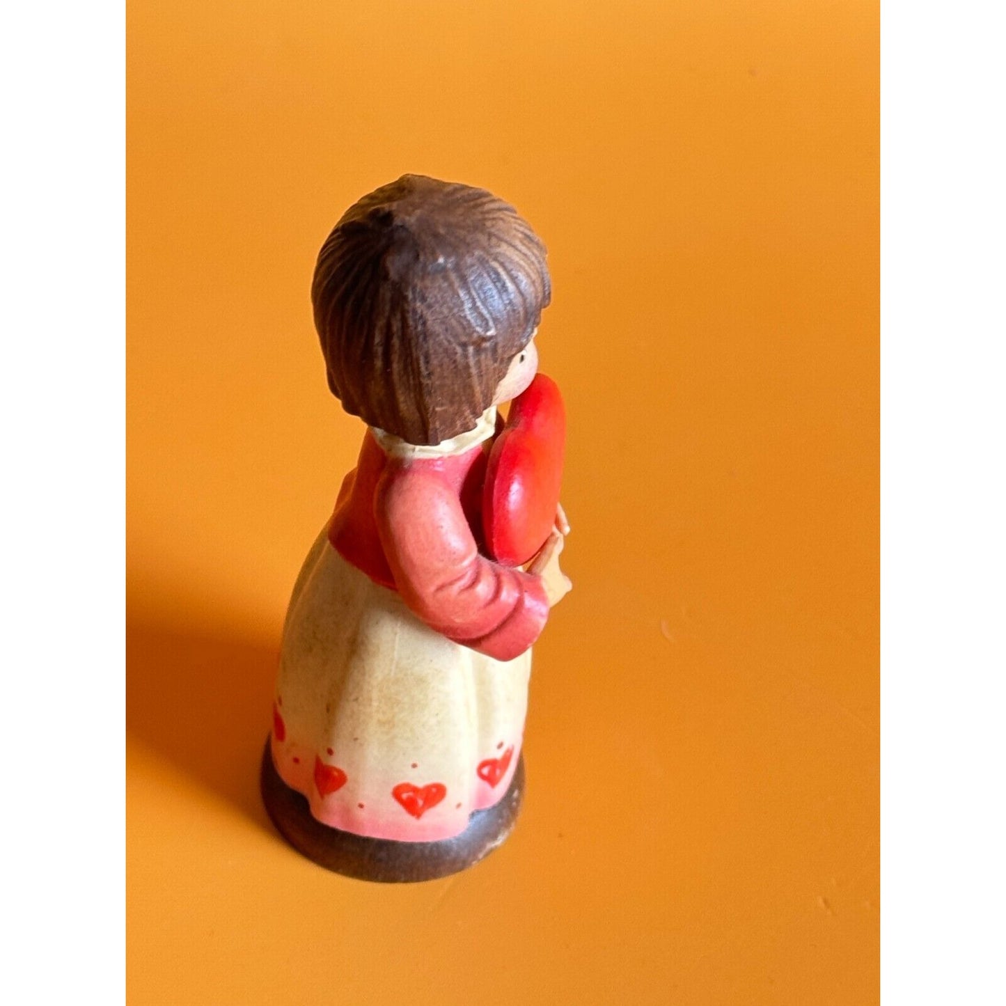 Vintage Anri Toriat Valentine Girl Hand Carved Italy 3 1/2"