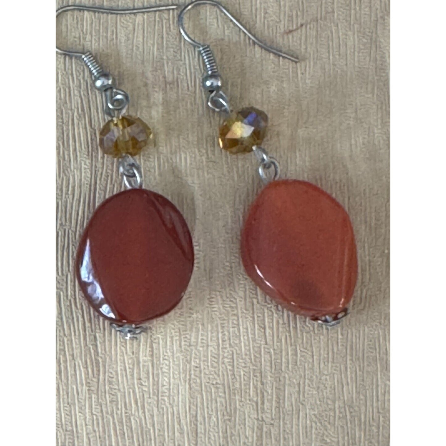 Gorgeous Carnelian Pendant on Carnlian and Orca Agate Strand Necklace w/Earrings