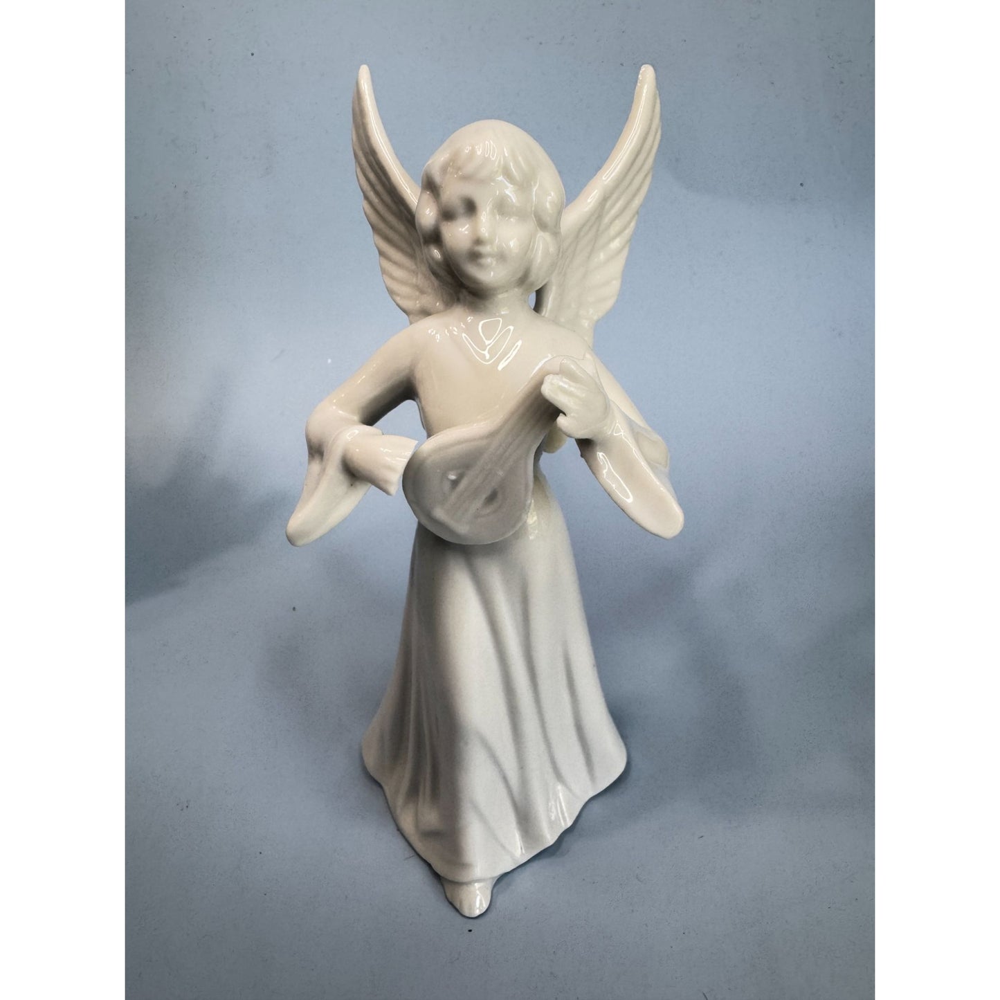 Set Of 4 Schmid Bros Japan Porcelain Musical Angel Figurines 5 3/4" Tall White Collectibles