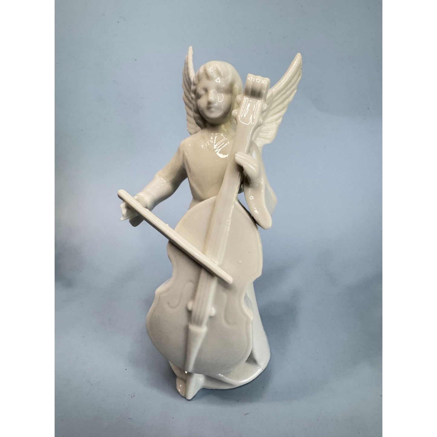 Set Of 4 Schmid Bros Japan Porcelain Musical Angel Figurines 5 3/4" Tall White Collectibles