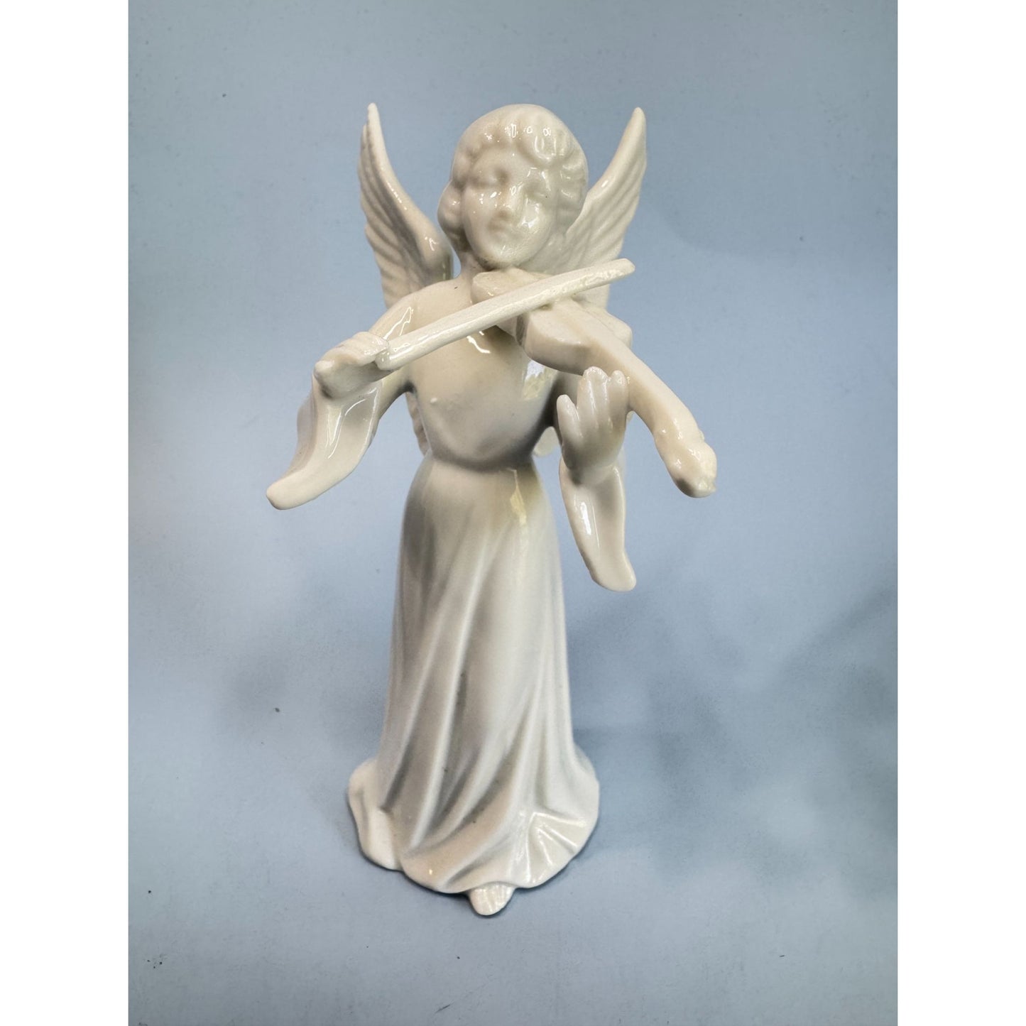 Set Of 4 Schmid Bros Japan Porcelain Musical Angel Figurines 5 3/4" Tall White Collectibles