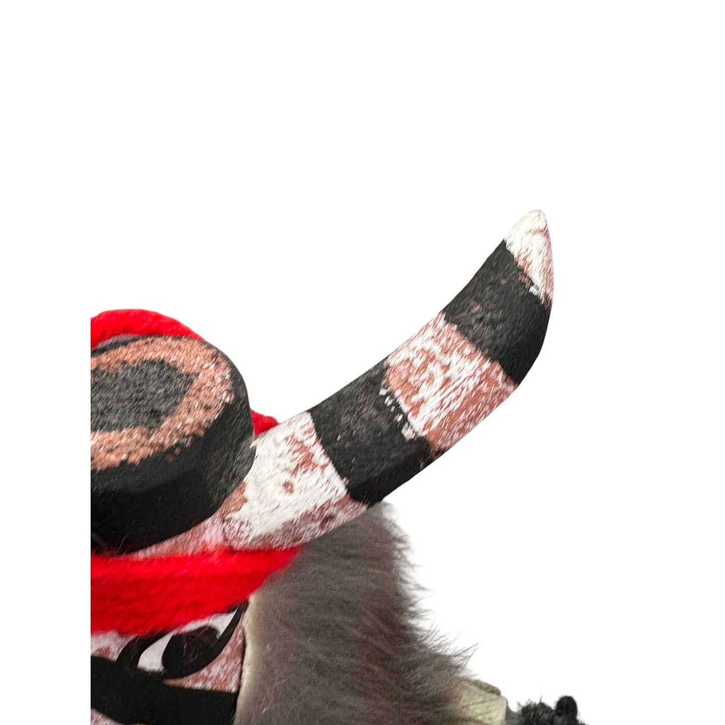 Signed Hopi Koshare Clown Kachina Doll James Hand Carved Wood Fur Feathers 11"
