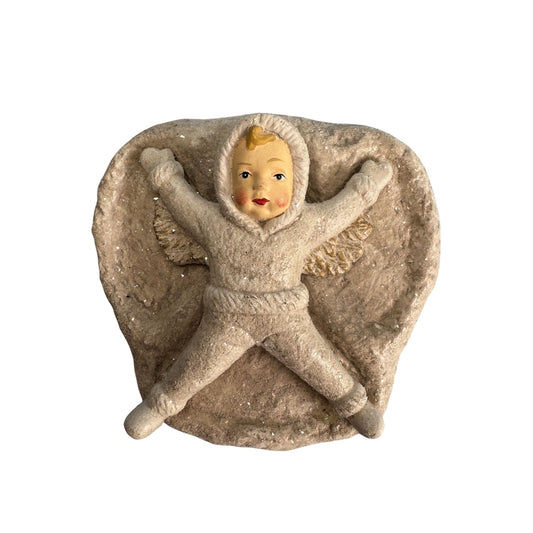 Vintage Walnut Ridge Snow Angel Chalkware Figure 6" X 7"