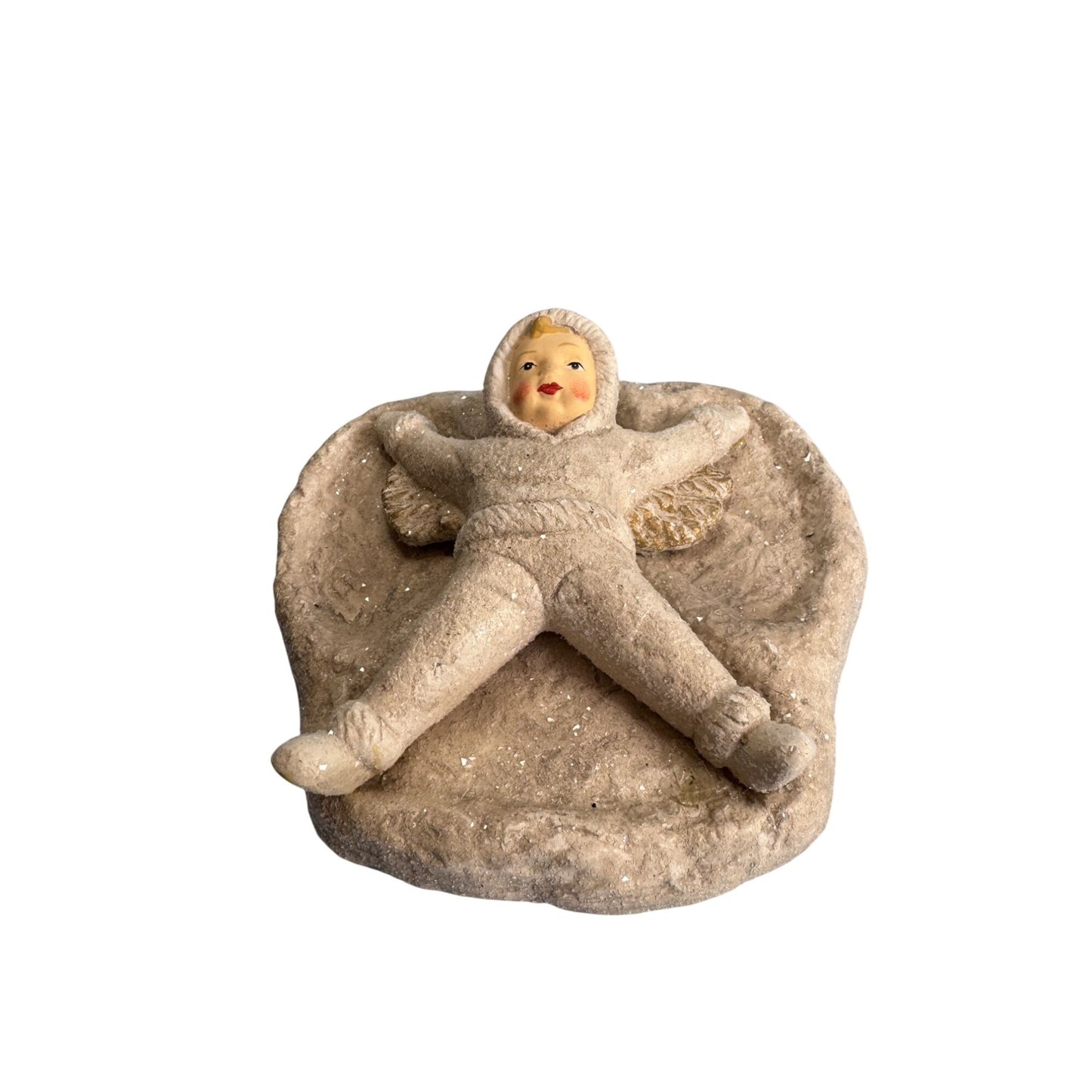 Vintage Walnut Ridge Snow Angel Chalkware Figure 6" X 7"