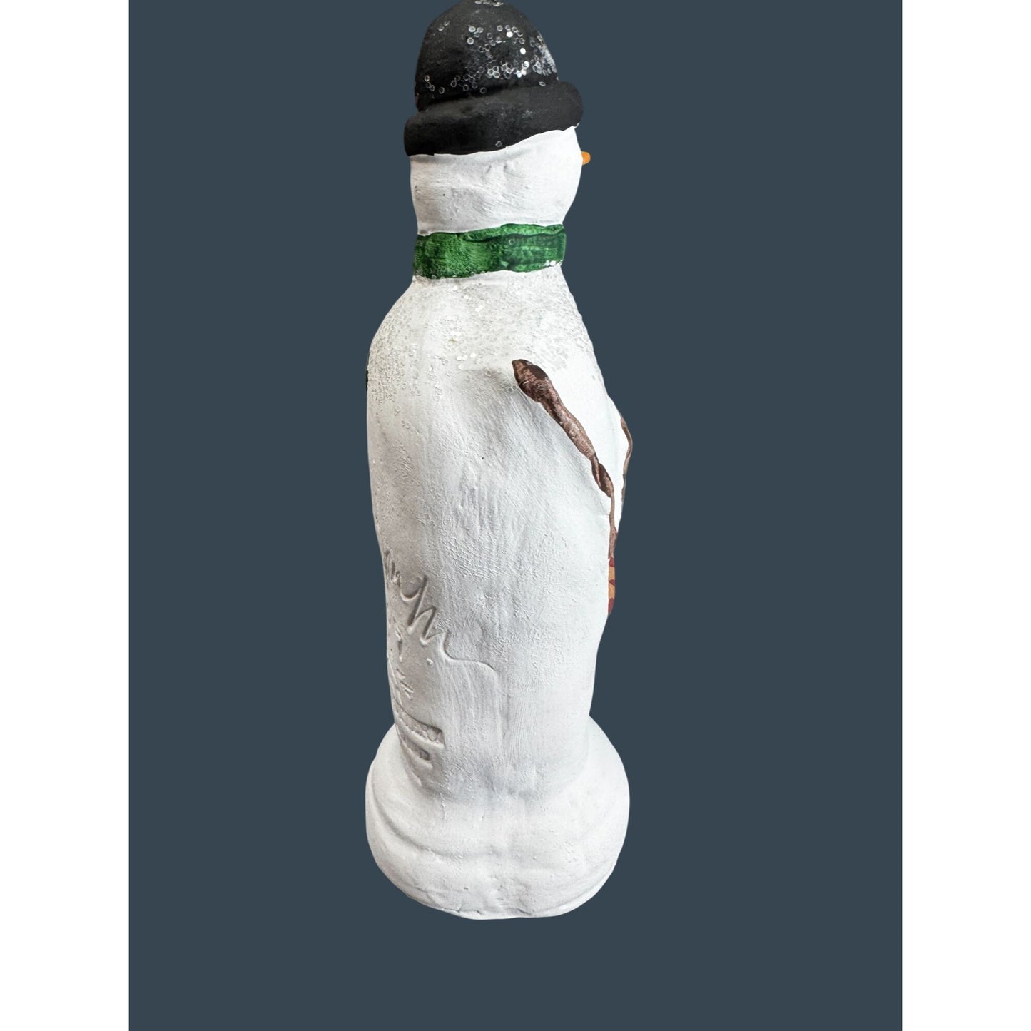 Jackson Pottery Snowman Signed Robert Jackson 2009 8.5" Stocking Green Scarf Folk Art