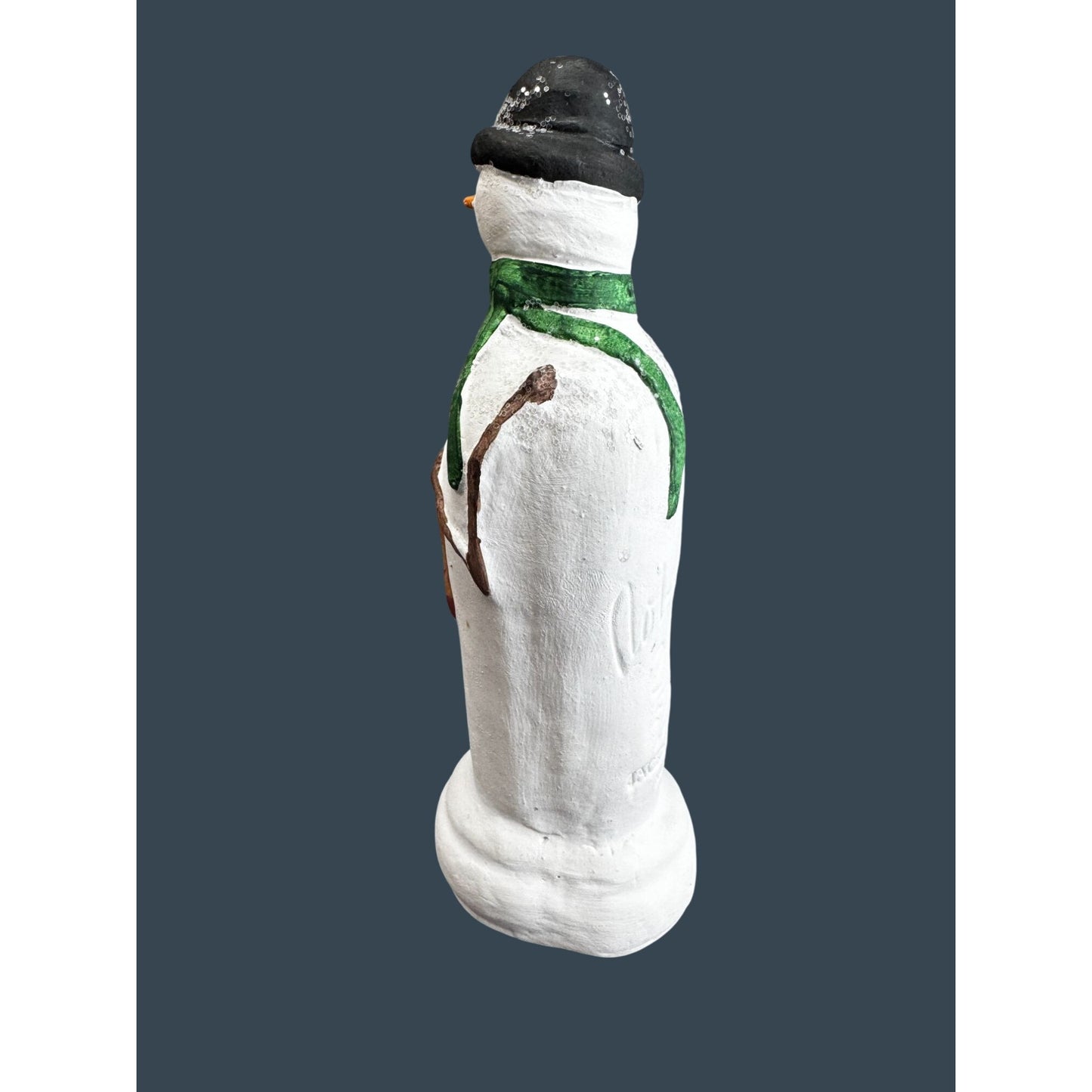 Jackson Pottery Snowman Signed Robert Jackson 2009 8.5" Stocking Green Scarf Folk Art