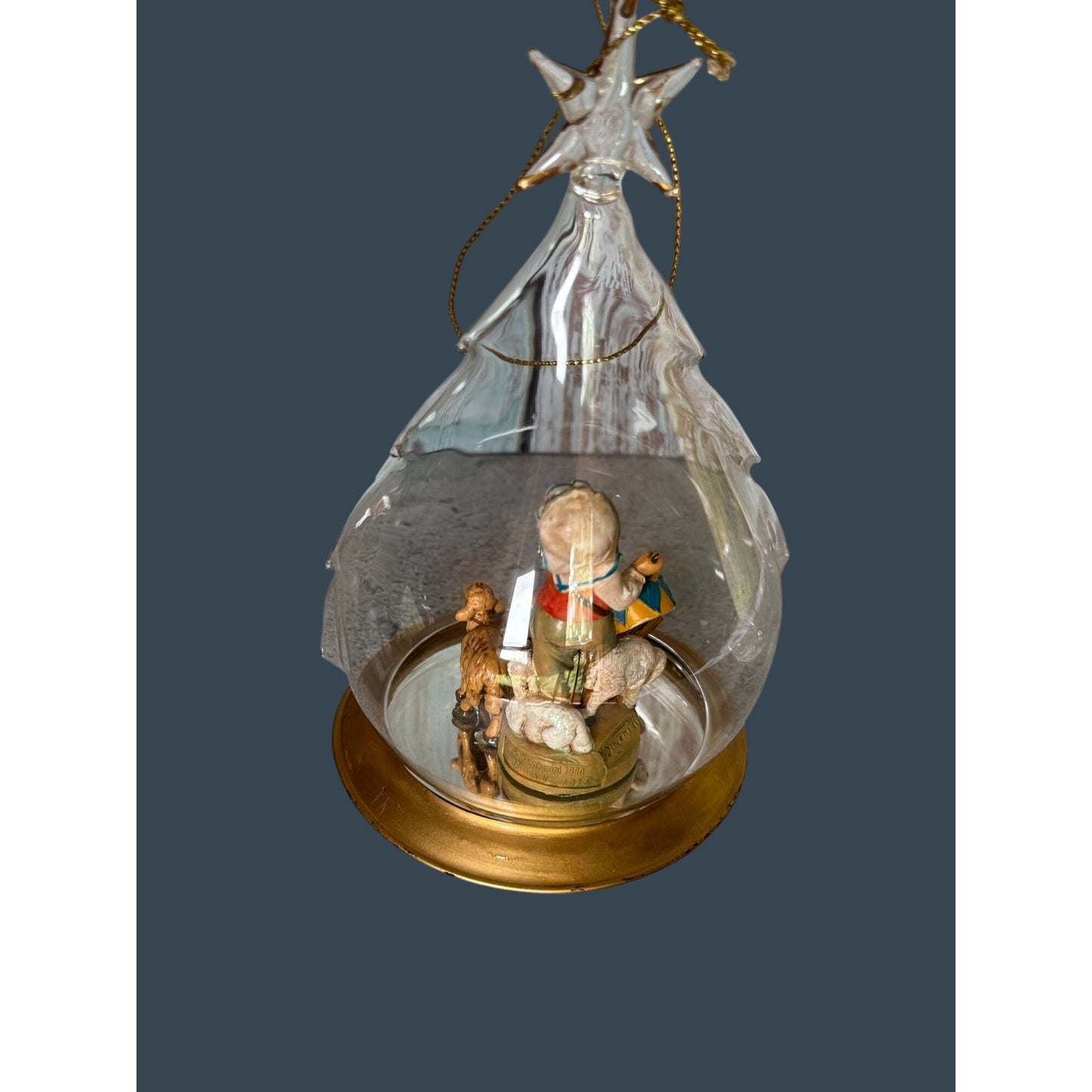 Fontanini Drummerboy, Jesus,Sheep In Blown Glass Christmas Tree Dome Ornament 6