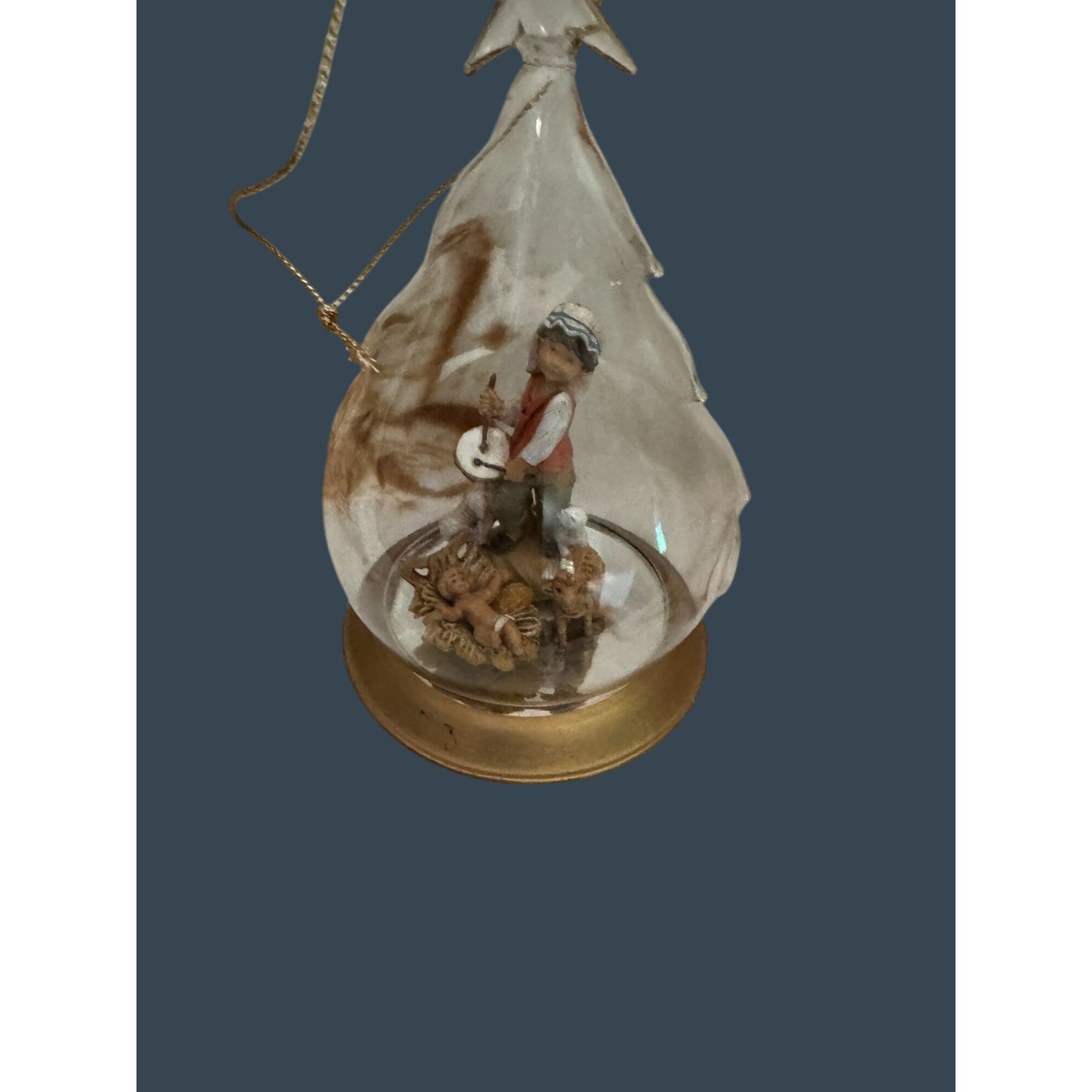 Fontanini Drummerboy, Jesus,Sheep In Blown Glass Christmas Tree Dome Ornament 6