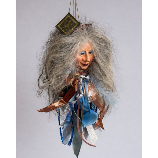 Marci Wolfe Rosezelda Flower Peddler Ornament Sculpted Face Glass Eyes Very Rare