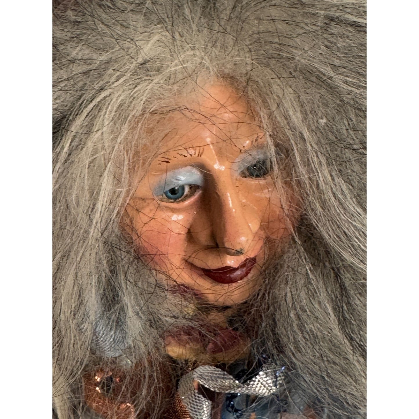 Marci Wolfe Rosezelda Flower Peddler Ornament Sculpted Face Glass Eyes Very Rare