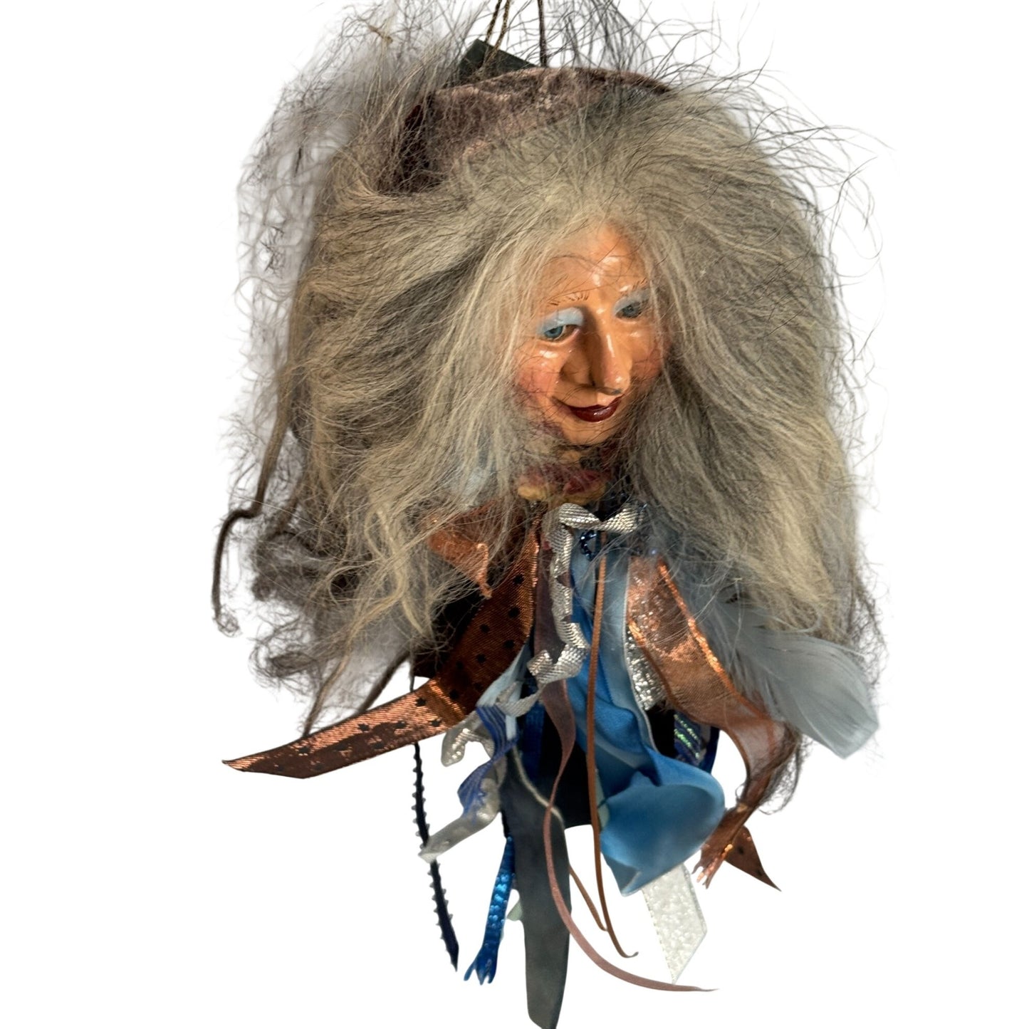 Marci Wolfe Rosezelda Flower Peddler Ornament Sculpted Face Glass Eyes Very Rare