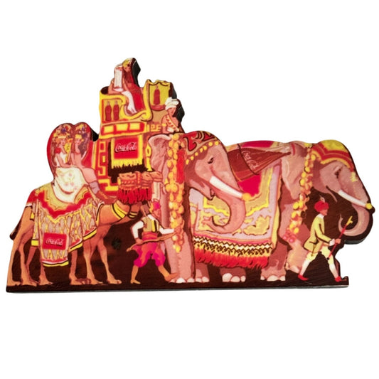 Sheilas Coca-Cola Circus Parade Elephants 1998 Wooden Plaque Collectible Decoration