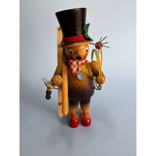 Steinbach Vintage German Smoker Chimney Sweep Wooden Figurine With Ladder & Spider 8 1/4" Tall