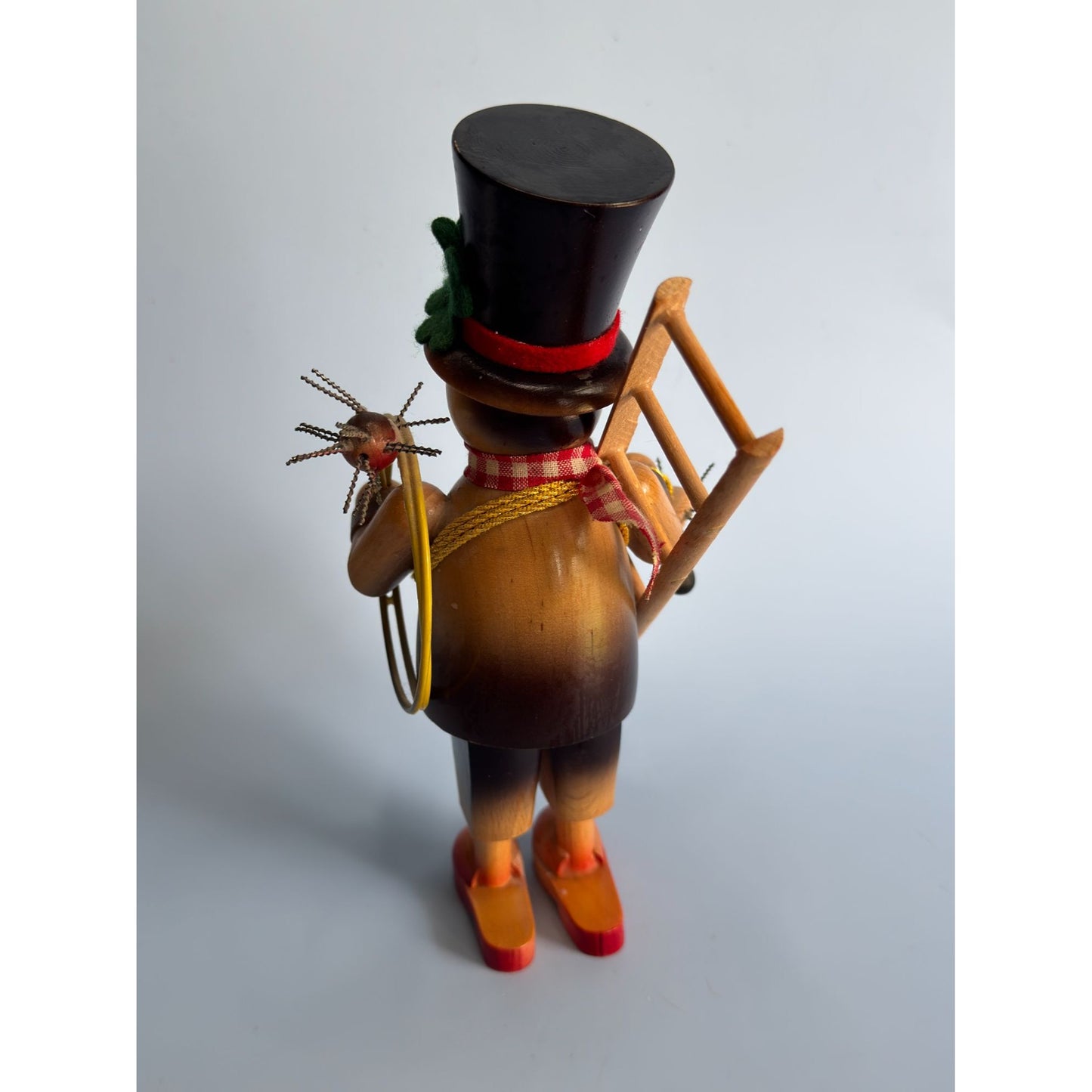 Steinbach Vintage German Smoker Chimney Sweep Wooden Figurine With Ladder & Spider 8 1/4" Tall