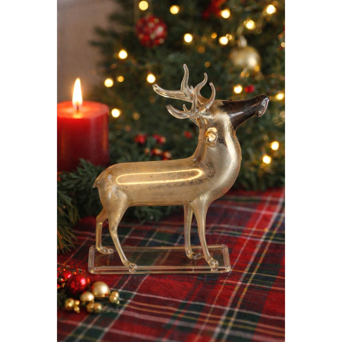 Antique Bimini Mercury Glass Reindeer Figurine Hand Blown Germany Art Deco 4"