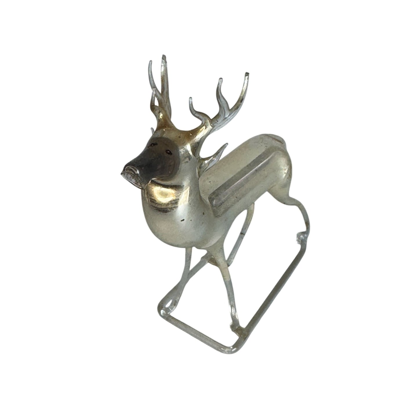 Antique Bimini Mercury Glass Reindeer Figurine Hand Blown Germany Art Deco 4"