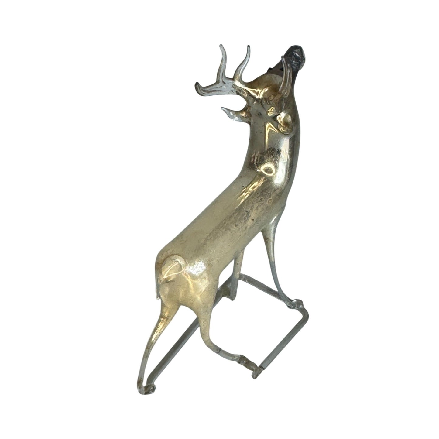 Antique Bimini Mercury Glass Reindeer Figurine Hand Blown Germany Art Deco 4"