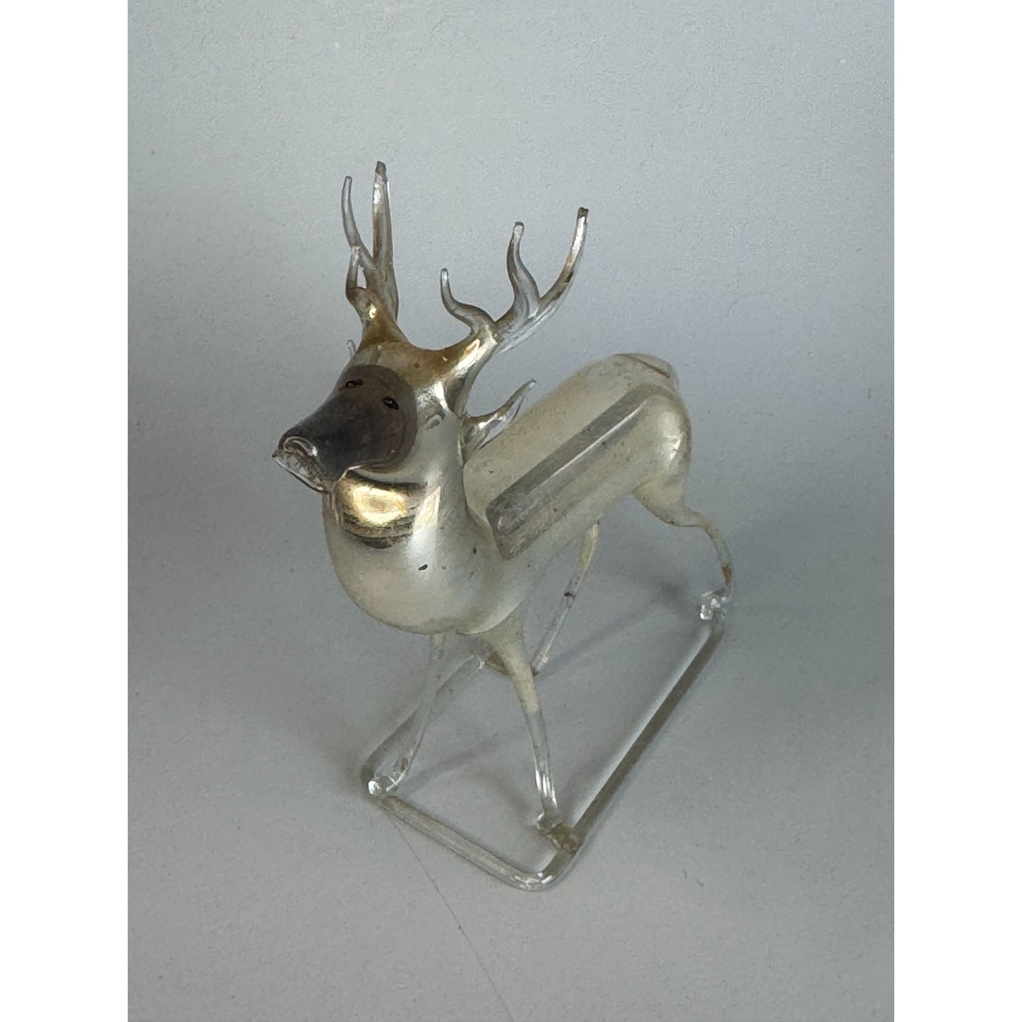 Antique Bimini Mercury Glass Reindeer Figurine Hand Blown Germany Art Deco 4"