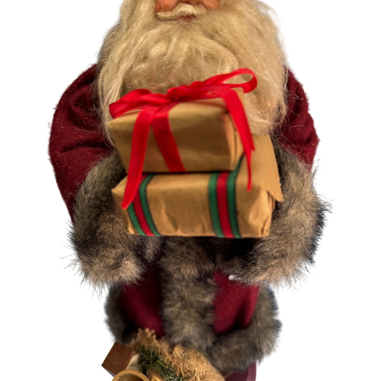 Folk Art Santa Claus Figurine Handcrafted Signed by Artist Cook 2018 17 Inch