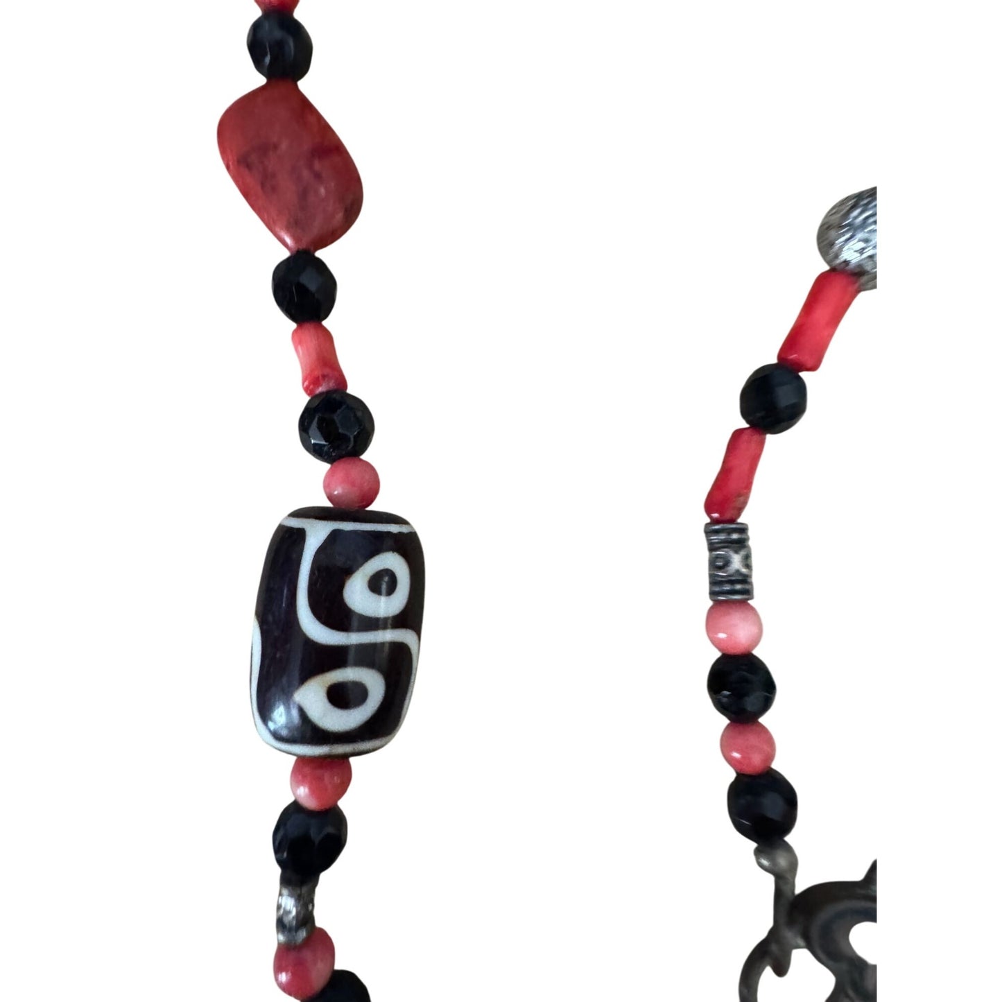 Handcrafted Tribal Tibetan 6 Eye Beads Murano Venetian Glass Beaded Necklace 30"