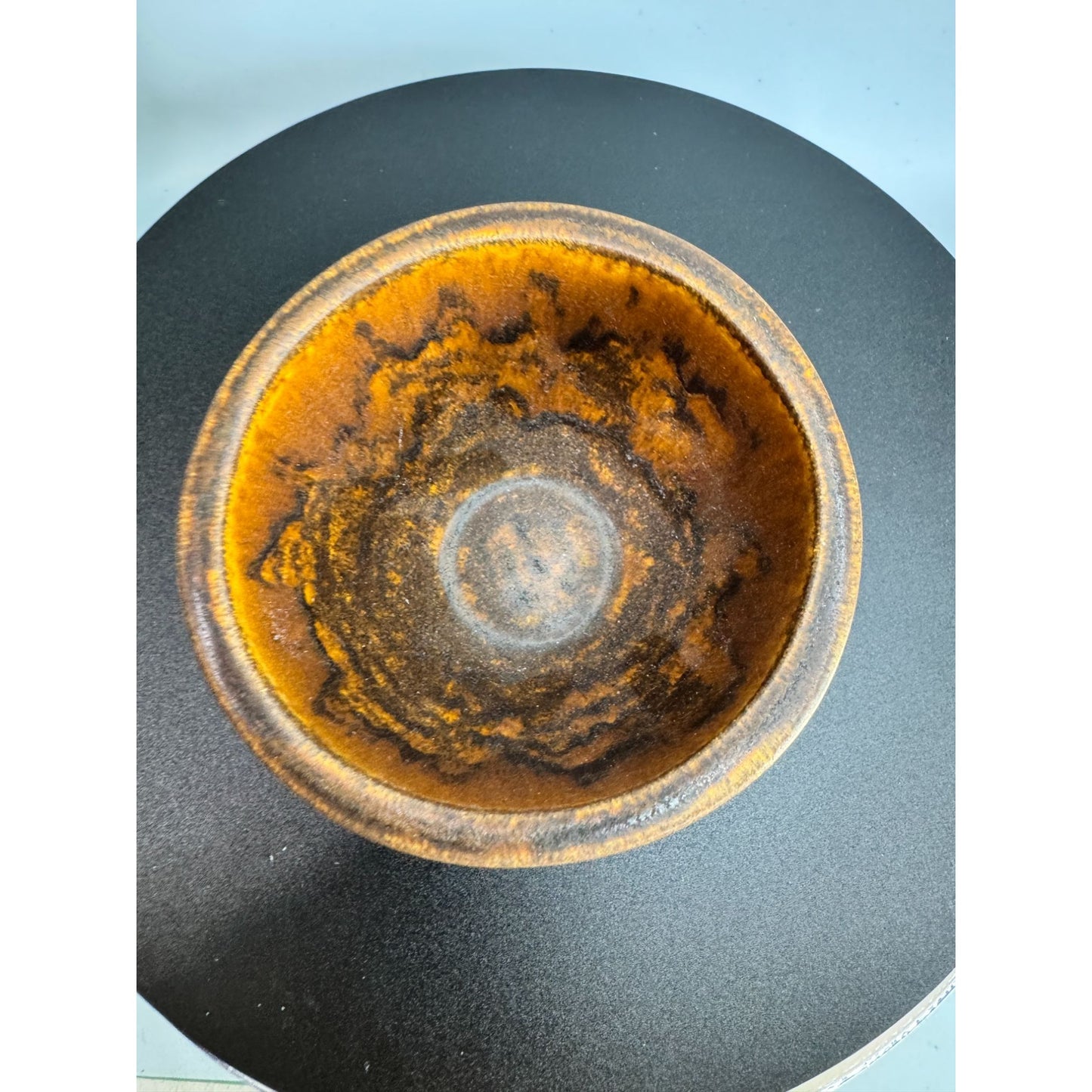 Laura Zindel Quail Nest Pottery Bowl Bird Art Brown Glaze 4 3/4" Signed