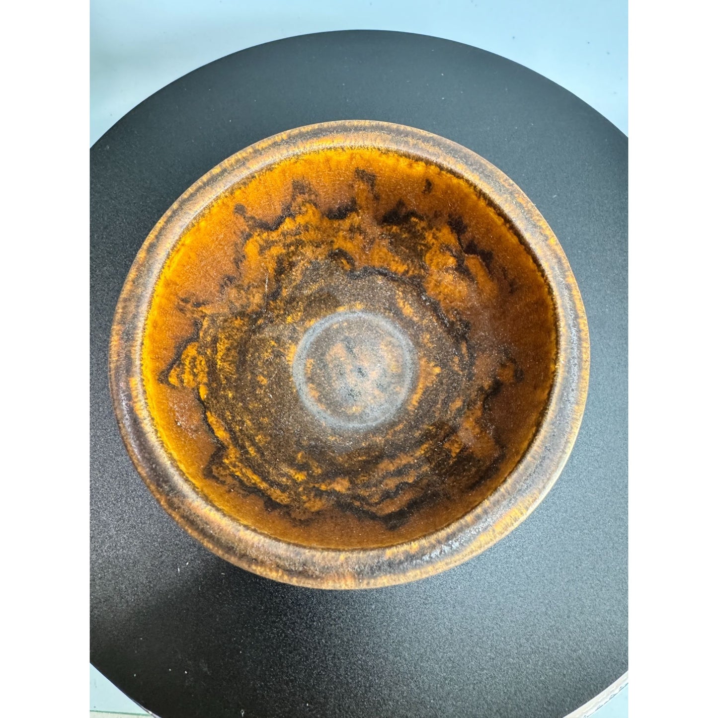 Laura Zindel Quail Nest Pottery Bowl Bird Art Brown Glaze 4 3/4" Signed