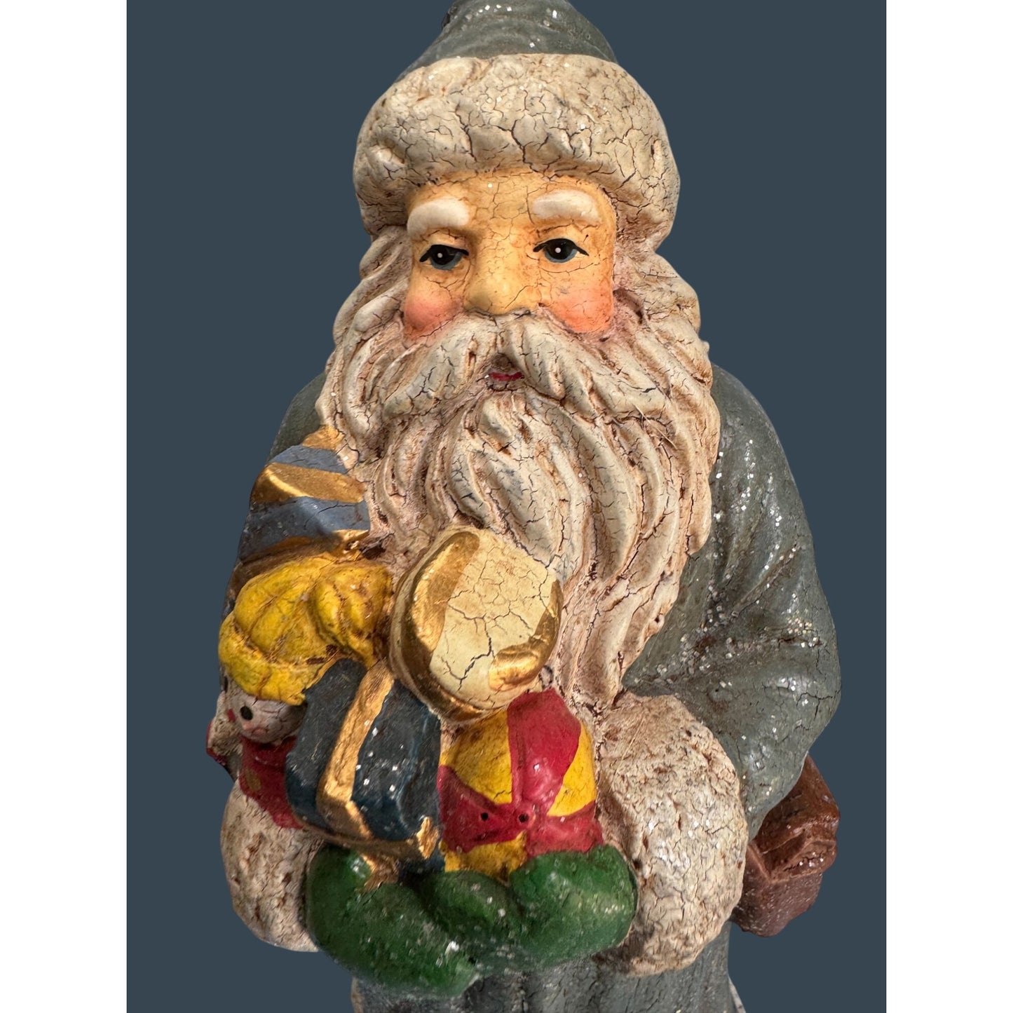 Vintage Midwest Santa Claus Figurine 12" Resin Hand-Painted Christmas Decor