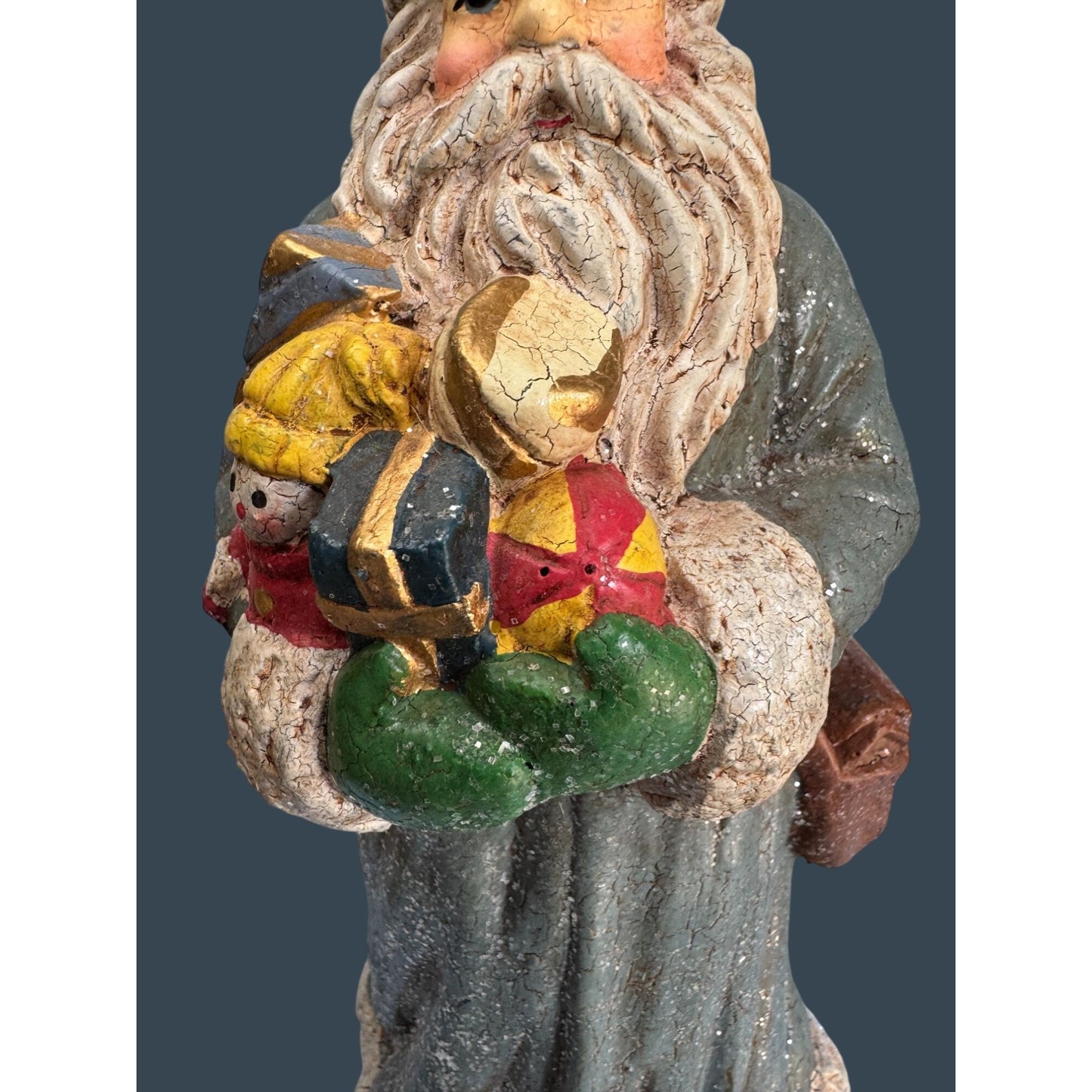 Vintage Midwest Santa Claus Figurine 12" Resin Hand-Painted Christmas Decor
